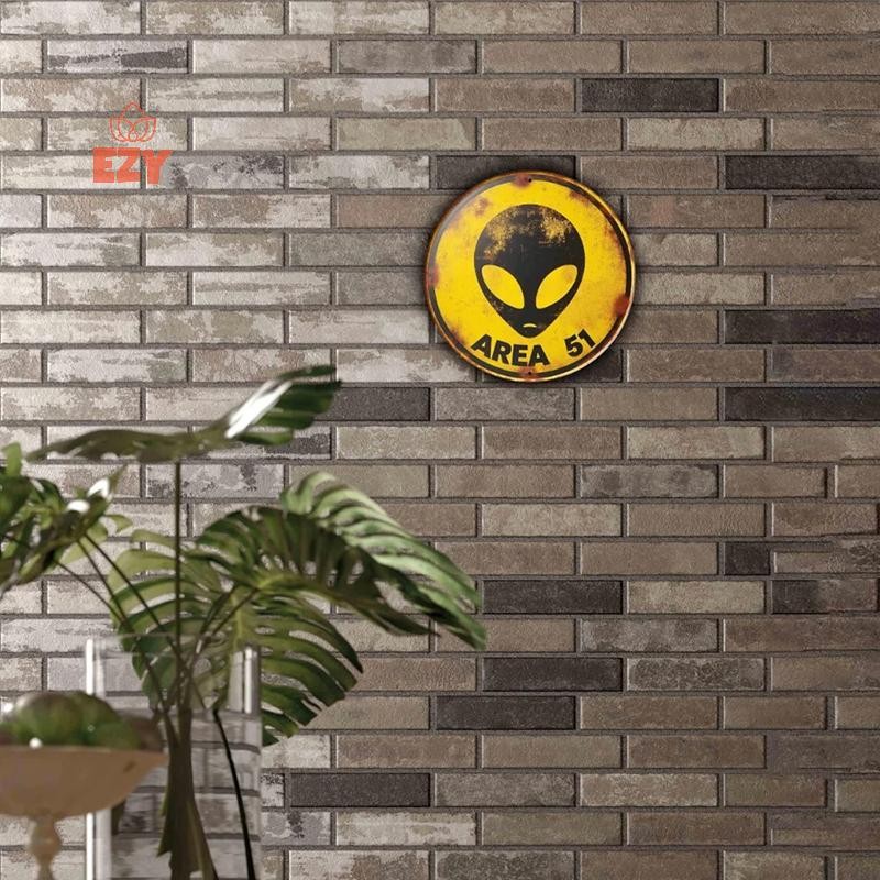 EZY ป้ายโลหะวินเทจ - 7.8 นิ้ว Creative Retro UFO Alien ตกแต่งป้ายศิลปะสําหรับ Cafe, Club, Bar, Beach