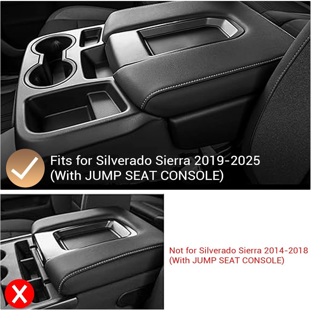 YEE PIN 2025 GMC Sierra พับลงคอนโซลกลางถาดสําหรับ 2019-2025 GMC Sierra 1500/2020-2025 GMC Sierra 250