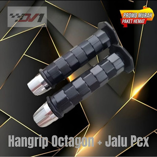 PAKET MURAH COD Sarung Gas Model Octagon Plus Jalu Stang Chrome Model Pcx Handgrip Grip Octagon
