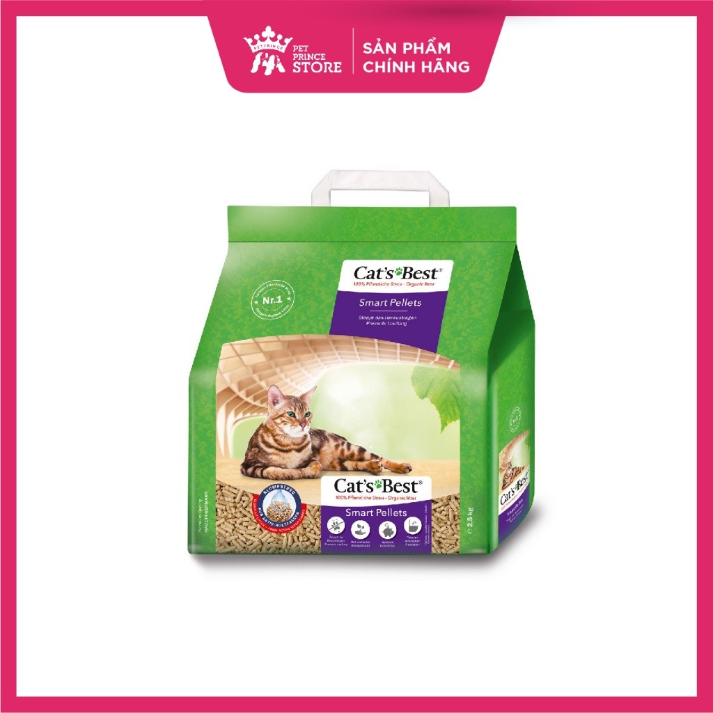Cats Best Smart Pellets ทรายแมวออร์แกนิกสําหรับแมวขนยาว | 5กก. (10 ลิตร) | ไม่ติดผม