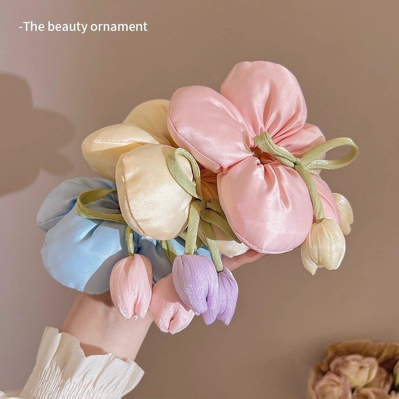 ผมแหวนและเชือกผมแบบใหม่สำหรับ 여성 ออกแบบจากดอกทิวลิป เพิ่มความอ่อนโยนให้ทรงผม