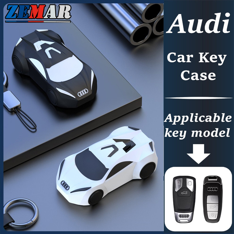 Audi ซิลิโคน เชลล์กุญแจรถ กรณีกุญแจ การออกแบบรถกีฬาครอบคลุมกุญแจ ป้องกันกรณีกุญแจสมาร์ท อุปกรณ์เสริม
