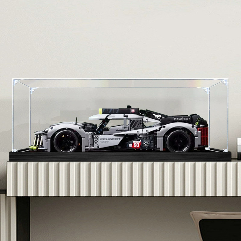 Lego 42156 Peugeot 9X8 Racing Car โปร่งใสกล่อง Popmart Labubu Zimomo Collection กล่อง Hybrid Superca