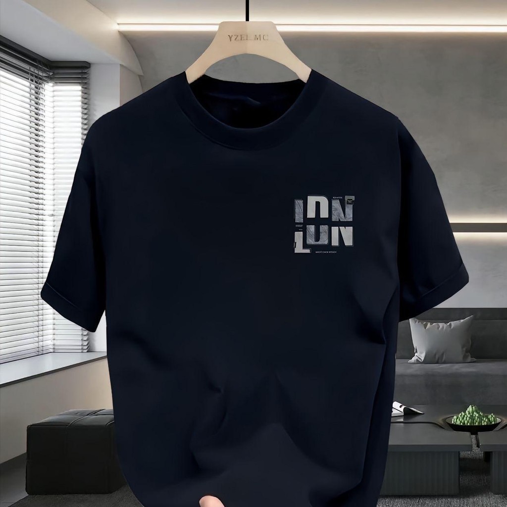 เสื้อเชิ้ตโอเวอร์ไซส์สีดำ พิมพ์ลายหน้าหลัง ทำจากผ้าฝ้าย100% คอกลม ใส่สบาย - รูปที่ 3