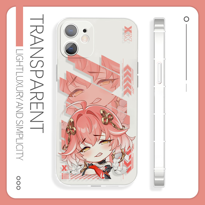 เคส TPU iPhone สําหรับ 11-16/Pro/Max พร้อมการออกแบบ Wuthering Waves Changli ในโปร่งใส/ครีม/เคลือบ​