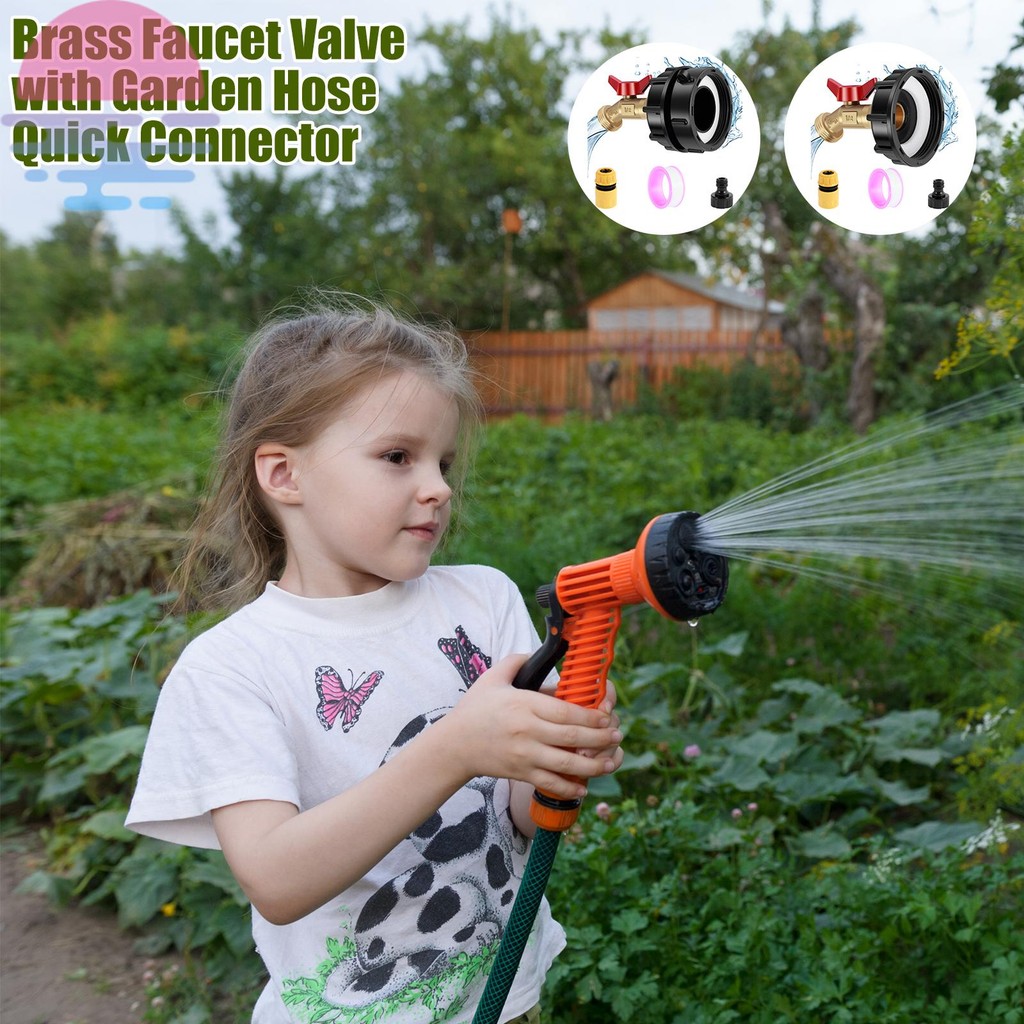 IBC Tote Water Tank Adapter ทองเหลือง 275-330 แกลลอน IBC Tank Adapter IBC Tote Fitting SHOPCYC5321