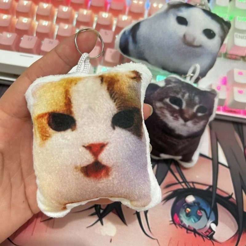 ตลก Brainrot แมวพวงกุญแจสําหรับอุปกรณ์เสริมกระเป๋า OIIA OIIA Meme Uia Meow เสียง Key Chain เครื่องปร