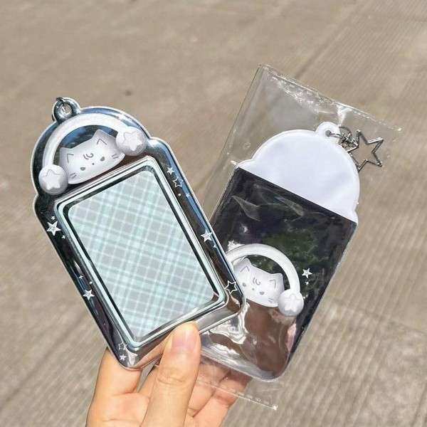 Silver rock bass ลูกแมวน่ารัก 3 นิ้วผู้ถือบัตร PVC ไอดอลนักเรียน photo Card storage case kpop - รูปที่ 2