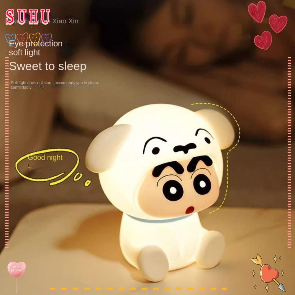 SUHU Patting โคมไฟกลางคืนขนาดเล็ก, ตกแต่งเดสก์ท็อปมัลติฟังก์ชั่น Touch Sense ไฟข้างเตียงห้องนอน, ปรับเครยอนชินจัง Patting โคมไฟนุ่ม
