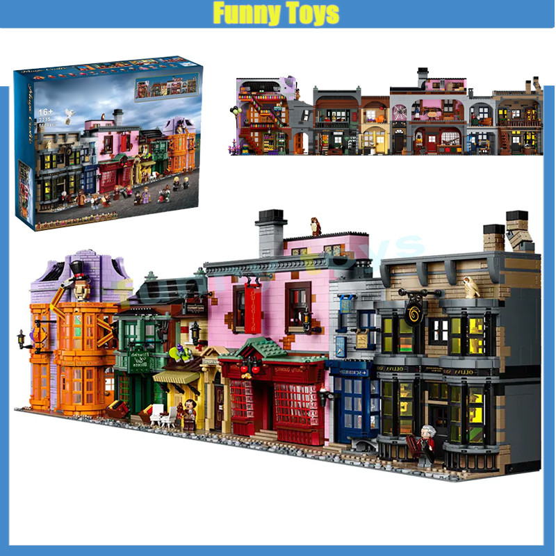 75978,Diagon Alley,Building Bricks,Magic Adventure,Street Scene,ของเล่นของขวัญสําหรับเด็กชายและเด็กห