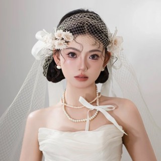 ผ้าโพกศีรษะเจ้าสาว พร้อมชุดคาดศีรษะและคลิปวินเทจ สำหรับงานแต…