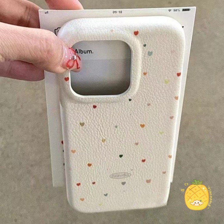 สําหรับ IPhone 16 15 14 Plus 13 12 11 Pro Max X XR XS Max 7 8 Plus เต็มหน้าจอสีหัวใจเคสโทรศัพท์ปกอ่อน