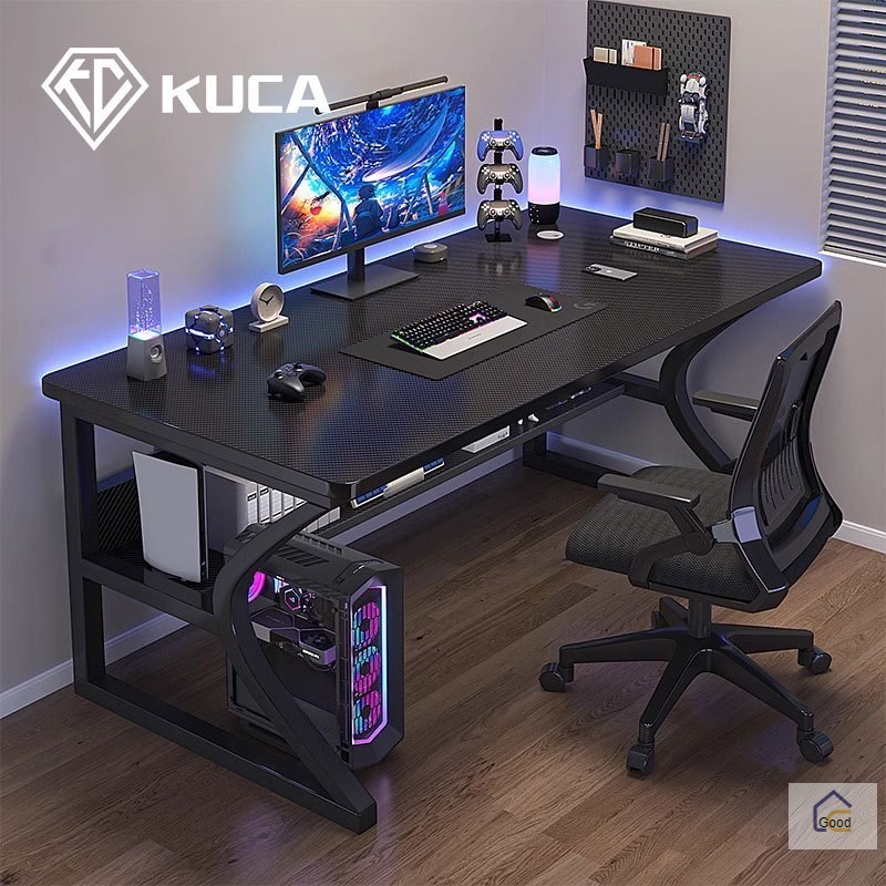 โต๊ะเล่นเกมคุณภาพสูง KUCA โต๊ะป้องกันรอยขีดข่วนหนาและมั่นคงพื้นผิวคาร์บอนไฟเบอร์โต๊ะคอมพิวเตอร์โต๊ะท