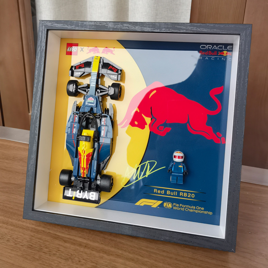 เข้ากันได้กับ LEGO F1 Super Racing Speed Red Bull Display Box Ferrari Wall Frame Mercedes เครื่องประ