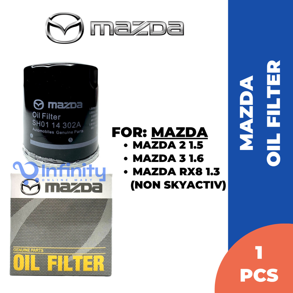 MAZDA กรองน้ํามันเครื่องสําหรับ Mazda 2/ 3/ RX8 Non Skyactiv (B6Y1-14-302A)