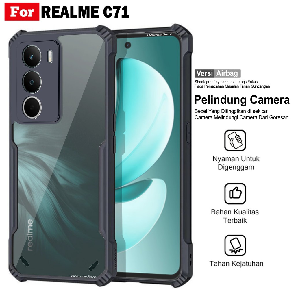 เคส Realme C71 C73 กันกระแทกโปร่งใสฟรีแหวน Magsef ปลอกโทรศัพท์มือถือ