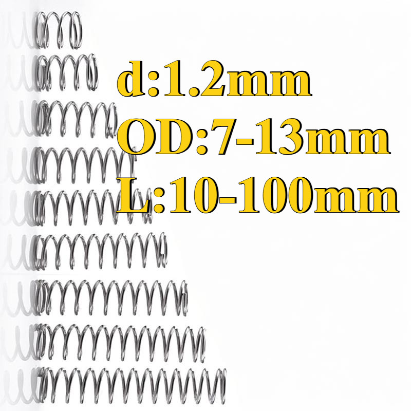 304 สปริงบีบสแตนเลส d1.2มม * เส้นผ่านศูนย์กลางภายนอก: 7-13มม ความยาว:10-100มม）compression spring SUS