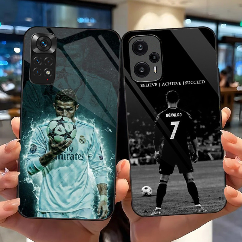 Cristiano ronaldo CR7 07 แก้วเคสโทรศัพท์สําหรับ Xiaomi Redmi หมายเหตุ 13 Pro Plus 12 4G 11 10 5G 9 ฝ