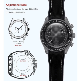 สายซิลิโคนปลายโค้ง 20 มม. สําหรับ Moonwatch - สายนาฬิกาสํารองกันน้ําและทนทาน | อุปกรณ์เสริมที่รองรับ พระเจ้าช่วย ราคาไม่แพง