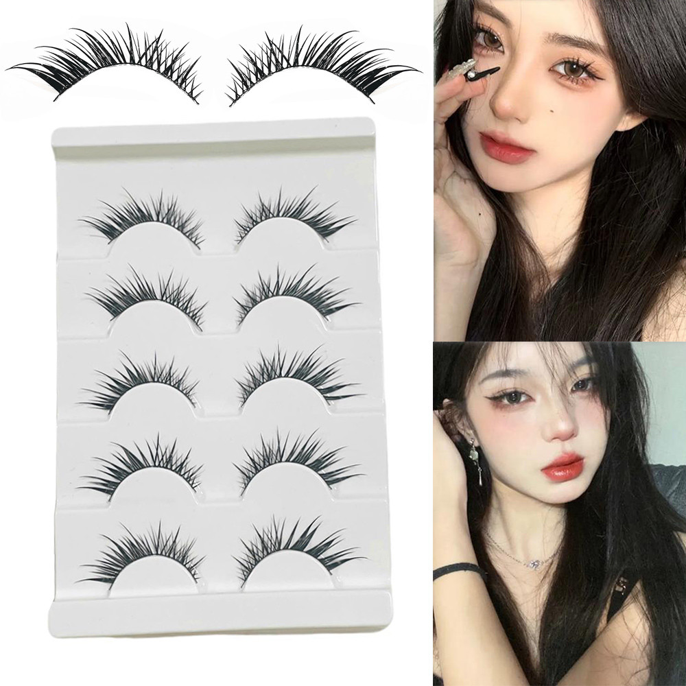7-13 มม.Fox Eye ขนตาปลอม 3D ธรรมชาติ C Curl นํากลับมาใช้ใหม่ Wispy Cross Slant Flying Lash Extension