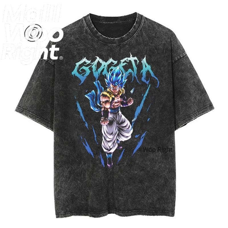 (จัดส่งตลอด 24 ชั่วโมง)Woo Right ฤดูร้อนผู้ชายผ้าฝ้ายเสื้อยืดคอกลม "Dragon Ball Cartoon" พิมพ์แขนสั้นหลวม ๆ ด้านบน