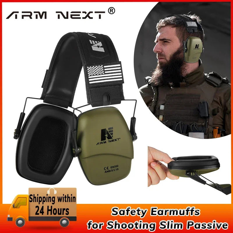 ARM NEXT ที่ปิดหูนิรภัยสําหรับถ่ายภาพ Slim Passive ป้องกันหูป้องกันเสียงรบกวนป้องกันการได้ยินขนาดกะทัดรัดพับหู Defenders