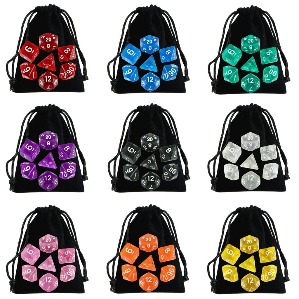 DND Dice Polyhedral Dice RPG Transparent Dice Game Set Various Wonderful Colours For DND RPG Board G