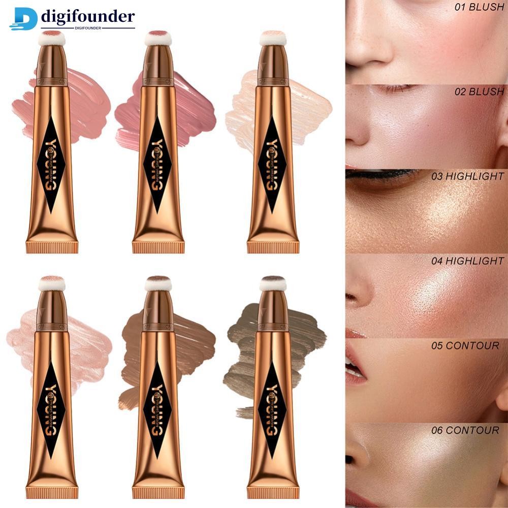 DIGIFOUNDER Liquid Air Cushion Powder Blusher Glitter Delicate Rendering Natural Fit Cheek Rouge Cre