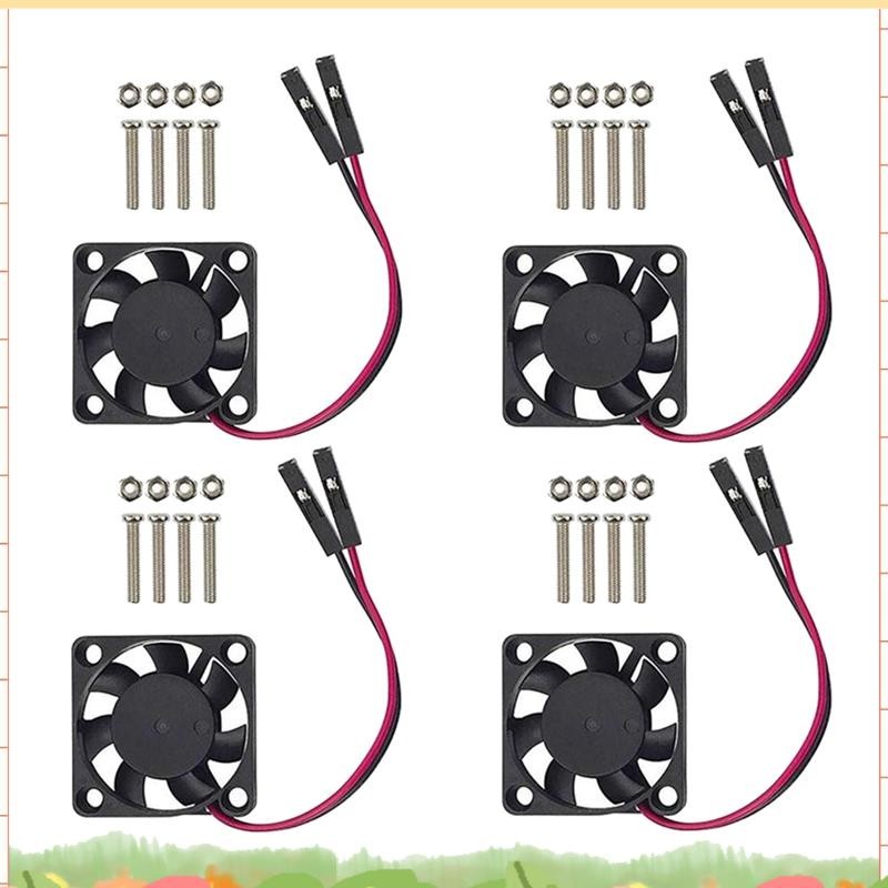 4PCS พัดลมระบายความร้อน CPU ไร้แปรงถ่านฮีทซิงค์หม้อน้ํา 3.3V 5V สําหรับ Raspberry Pi4 Pi3 B +, Pi 3,