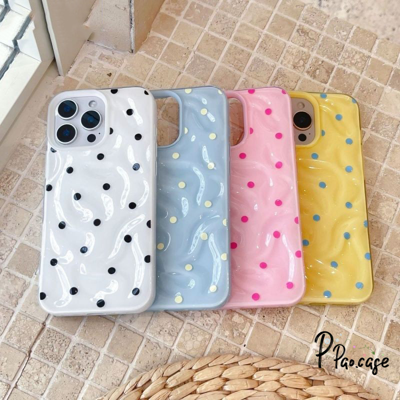 เคสไอโฟน 13 สำหรับ IPhone 16 13 11 15 14 12 Pro Max 15 14 16 6 Plus XR X XS MAX เคสลายจุดสีการ์ตูนสุดสร้างสรรค์