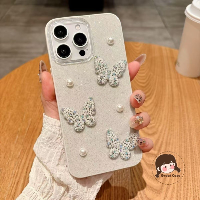 ใหม่ 3D Pearl Butterfly Glitter เคสโทรศัพท์สําหรับ Realme Narzo 70X 60X 70 60 Pro 50A Prime 30 30A 2