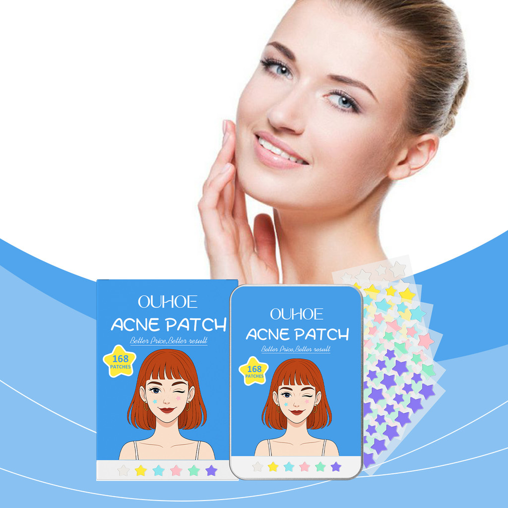 OUHOE Star Acne Patches ทําความสะอาดและบํารุงผิวหน้าอย่างอ่อนโยนและบํารุงผิวหน้าทุกวัน