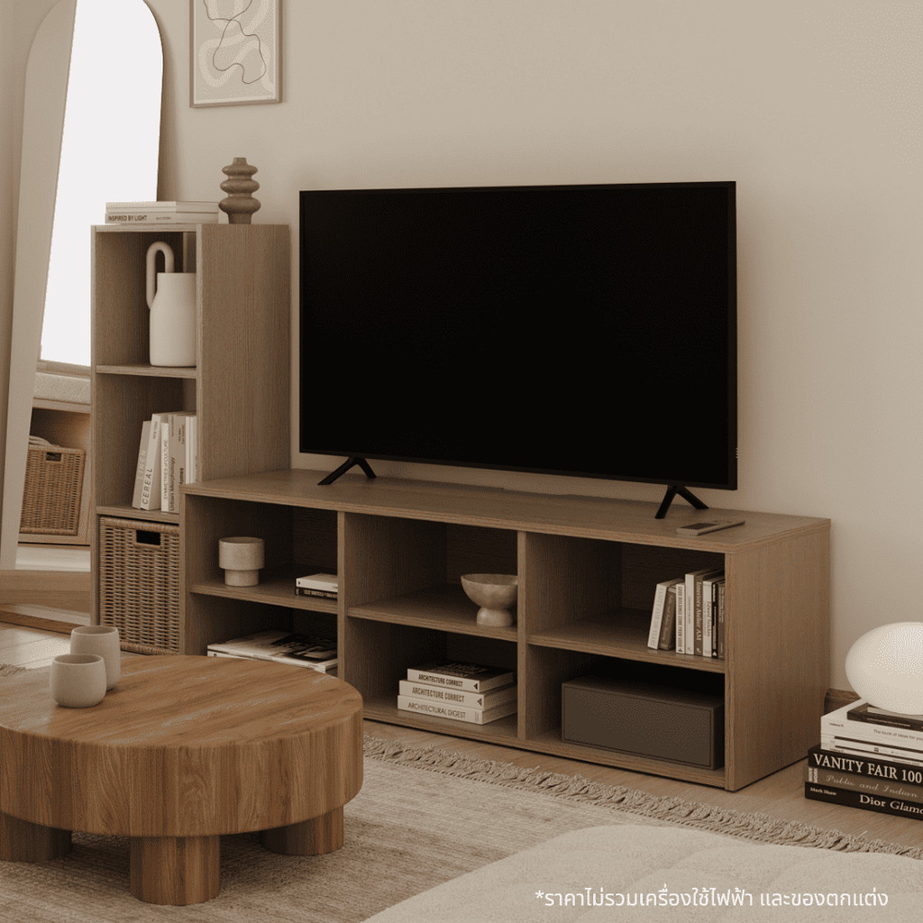 Koncept Furniture ไซด์บอร์ด รุ่น Tomo ขนาด 120 ซม. สีไม้อ่อน (120x39x40 ซม.)  แบรนด์ KONCEPT FURNITURE