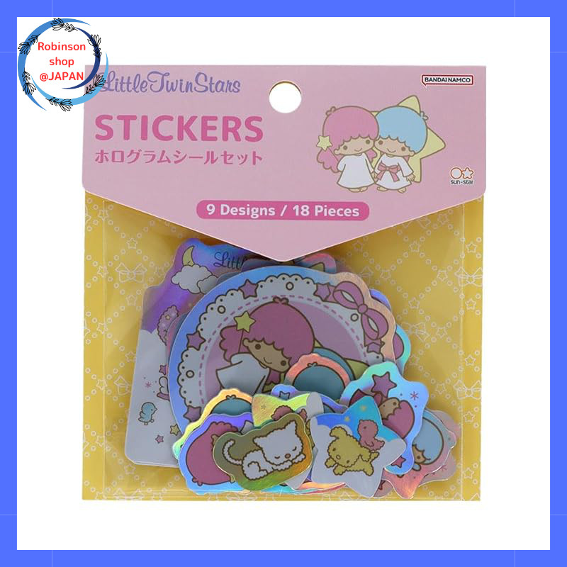 Sun-Star Stationery Sanrio Characters Goods Stickers Shimmering Hologram Little Twin Stars S8813906
