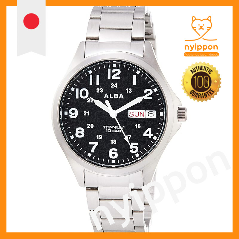 [Seiko Watch] Alba Quartz Titanium Sporty Watch for Daily Life Enhanced Waterproof (10 ATM) with Dat