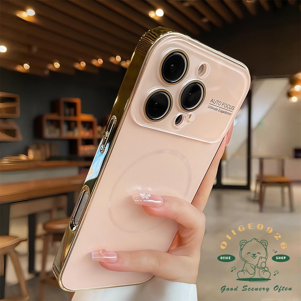 AG อะคริลิคเคลือบแม่เหล็กเคสโทรศัพท์ iphone16 Pro Max 15 14 13 12 11 เคสสําหรับเคส iPhone PC + TPU เปลือกแข็งกันกระแทก