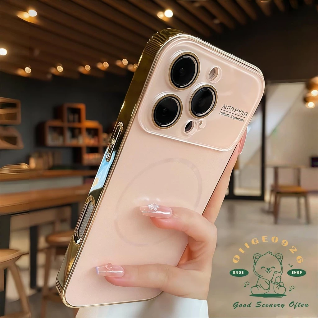 AG อะคริลิคเคลือบแม่เหล็กเคสโทรศัพท์ iphone16 Pro Max 15 14 13 12 11 เคสสําหรับเคส iPhone PC + TPU เปลือกแข็งกันกระแทก