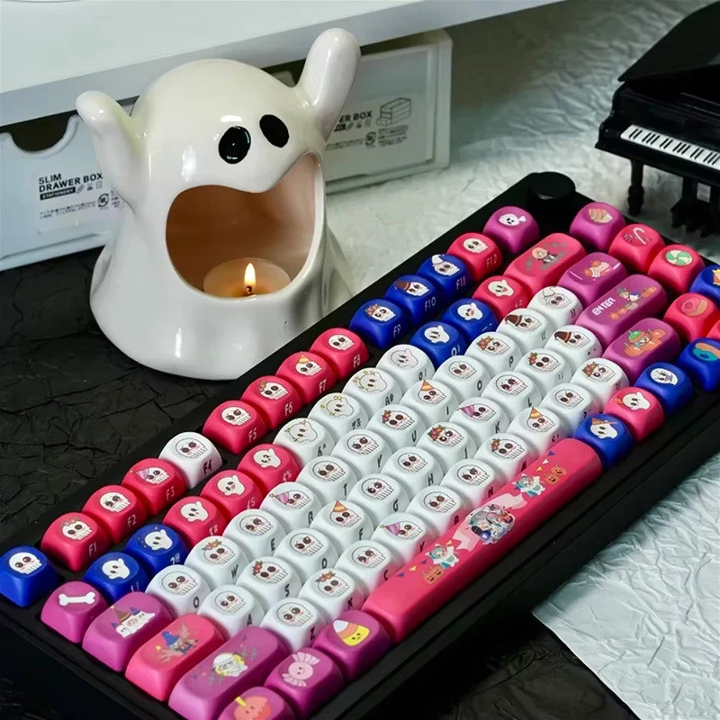 Troublemaker CreativeMOA Keycap ชุด PBT 133 คีย์,เหมาะสําหรับ 61/75/87/104/108Keys GMK67 Gaming Mech