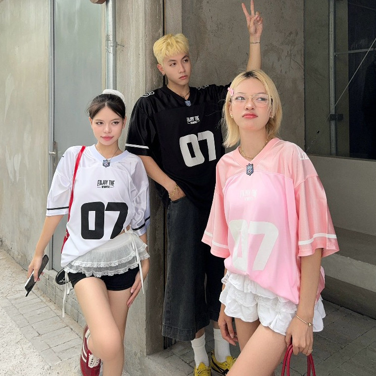 AB House - เสื้อยืด AB07 สำหรับผู้ชายและผู้หญิง ทรงหลวม สไตล์_unisex