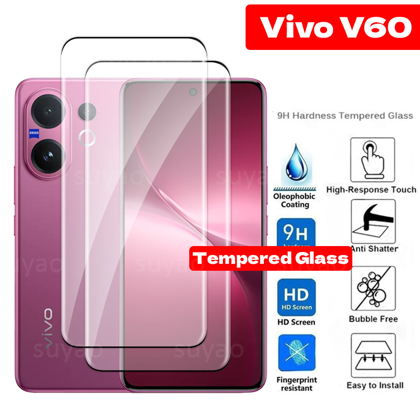 สําหรับVivo V60 5G 2025 เลนส์โทรศัพท์Full Clear Tempered VivoV60 Lite V60Lite V50 V40 Pro V 60 HDดูฟิล์มป้องกันกระจกAnti Scratch 9Hหน้าจอโค้งความแข็งฝาครอบ
