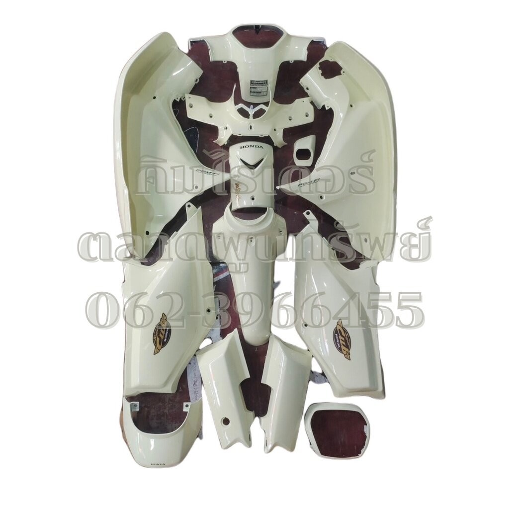 เฟรม ชุดสี ฮอนด้า ดรีม รุ่น ซุปเปอร์คัพ Honda dream super Cub ไฟเหลี่ยม สีครีม ปี 2015 - 2018 ครบชุด