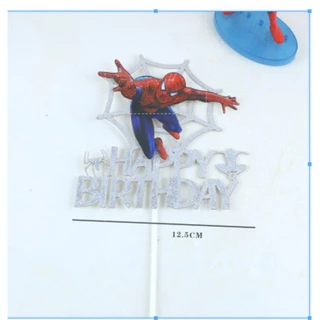 ปลั๊กอินตกแต่งเค้กซีรีส์ Spider Man ใหม่สําหรับงานเลี้ยงวันเกิดของเด็กและเด็กชาย ปลั๊กตกแต่งเค้กและขนม