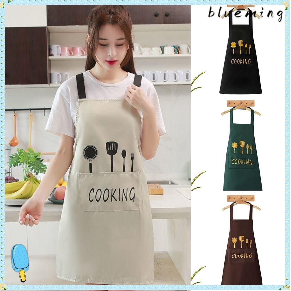ผ้ากันเปื้อน BLUEMING, PVC Oilproof Kitchen Smock, ชุดทํางานเล็บกันน้ําแขนกุด