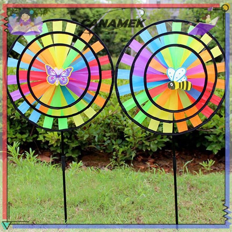 {technicolor} กังหันลมสามล้อ สีรุ้ง หลากสีสัน 36 ซม. สําหรับตกแต่งสวน