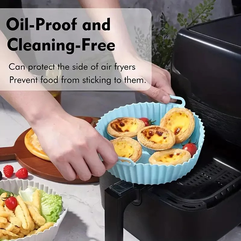 COZII ซิลิโคนแบบใช้ซ้ําได้ Air Fryer Liners AirFryer กระดาษไม่ติดถาดอบสําหรับห้องครัวบ้าน 1 ชิ้น