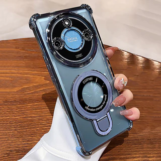 สําหรับ Honor X9C X9A X9B Honor X9C สมาร์ท 5G แหวนยึดแม่เหล็กชุบเคสโทรศัพท์กล้องป้องกัน Kickstand กันกระแทกซิลิโคนนุ่ม