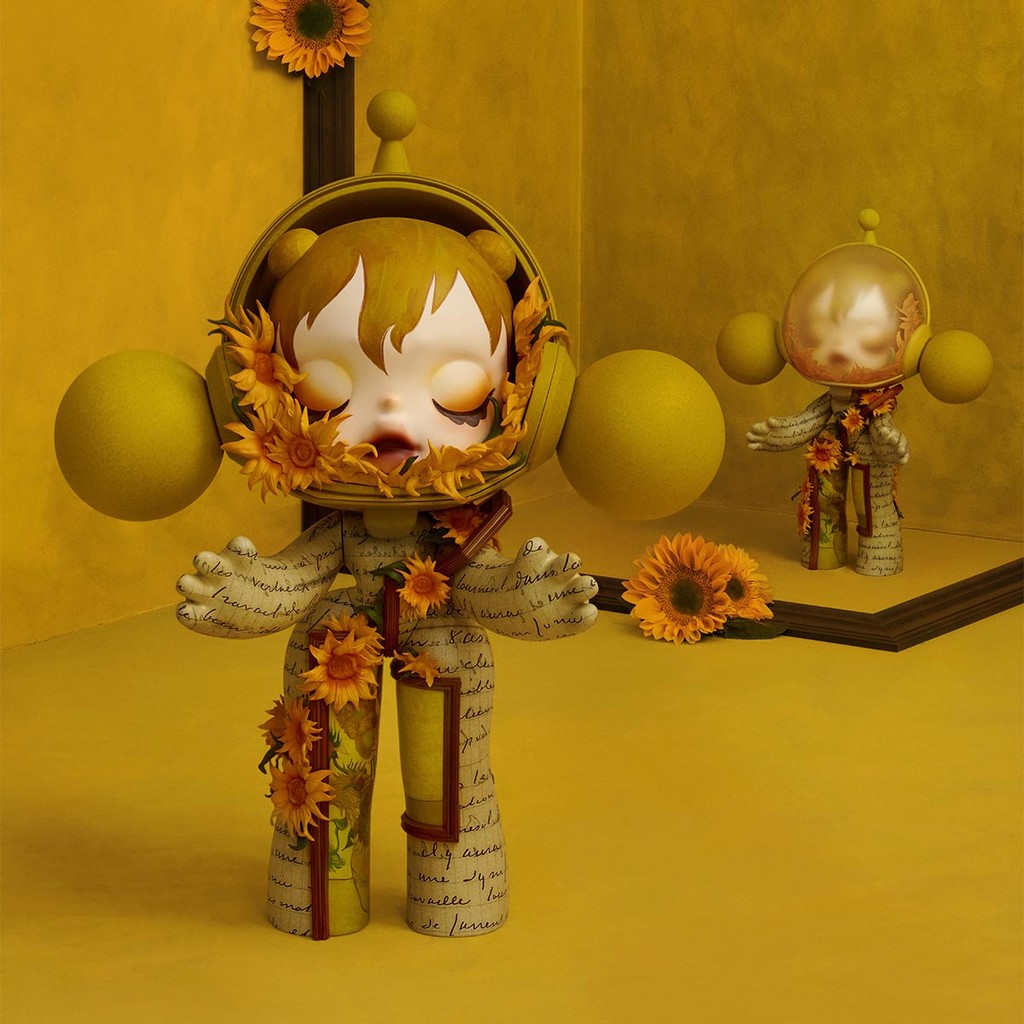 MEGA α SKULLPANDA 400% Van Gogh Museum Sunflowers