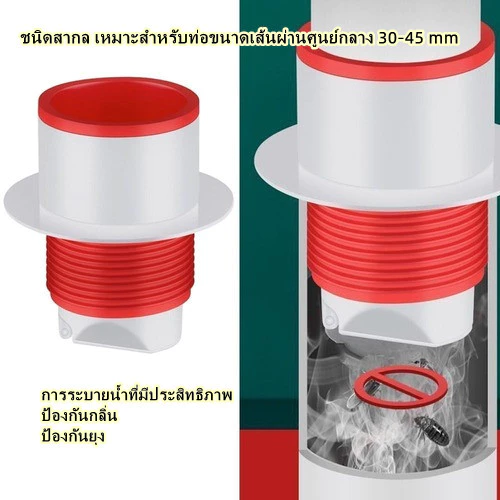 ยางปิดท่อ น้ำทิ้ง สายน้ำทิ้ง ยางปิดปลายท่อ ใช้ครอบ สวม ช่วย กันกลิ่น แมลง อุปกรณ์ประปา