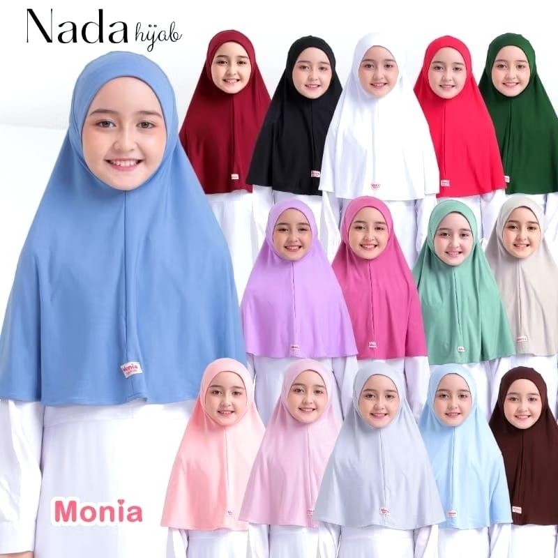 MONIA Nada Hijab | ฮิญาบสําเร็จรูปเด็กแบบไม่ped | School ฮิจาบ | ฮิญาบสําหรับเด็กและวัยรุ่น | เบิร์ก