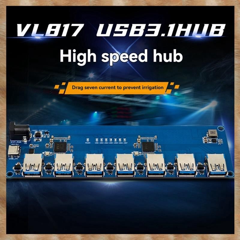 [KYG] VL817 USB3.1 HUB Module ความเร็วสูง 1-ถึง-7 พอร์ต USB HUB TYPE-C พร้อมฟังก์ชั่นป้องกันไหลย้อนก
